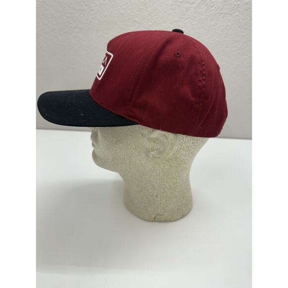 RVCA Snapback Hat Flat Brim Reb Black Logo Adjustable Mid Fit Cap - Picture 7 of 9